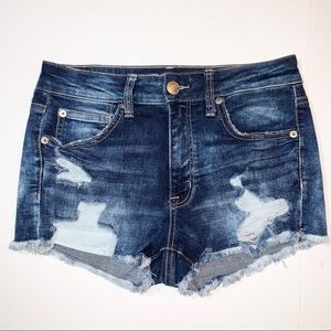 American Eagle high rise shortie shorts /distress